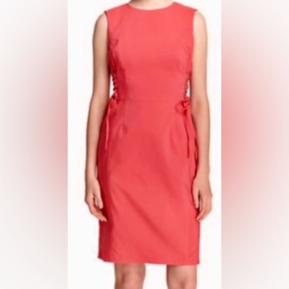 NWT!! Sleeveless CALVIN KLEIN Corset Sheath Dress - Women's size 8 - Coral Pink